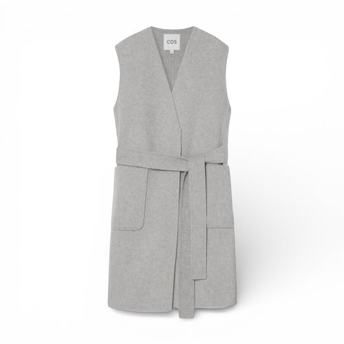 COS double faced waistcoat The Cotswolds Daughter
dove grey longline waistcoat women
womens sleeveless wool blend waistcoat
COS oversized pocket waistcoat
