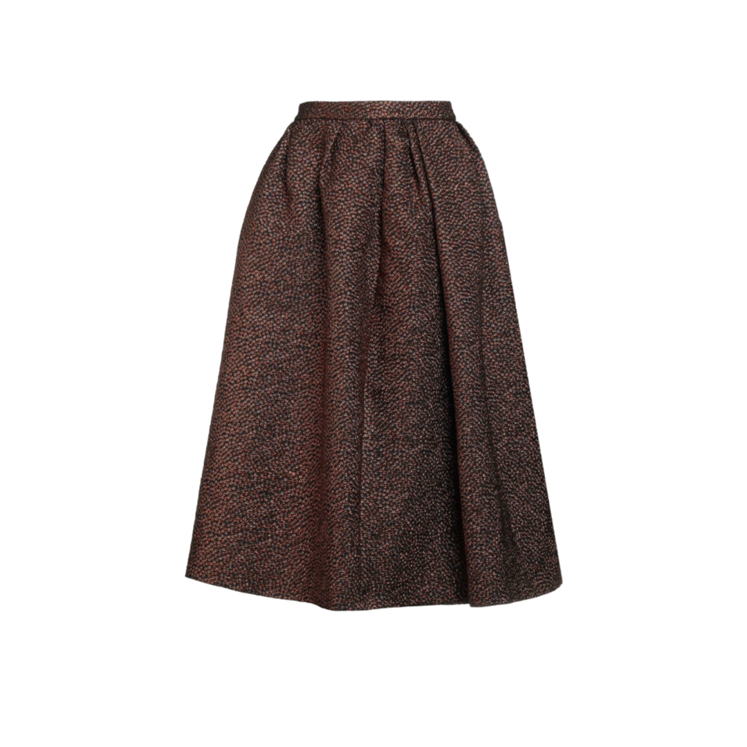 Dries Van Noten Soni metallic weave midi skirt The Cotswolds Daughter
high waist metallic designer skirt women
Dries Van Noten dot print midi skirt
textured flared metallic skirt women