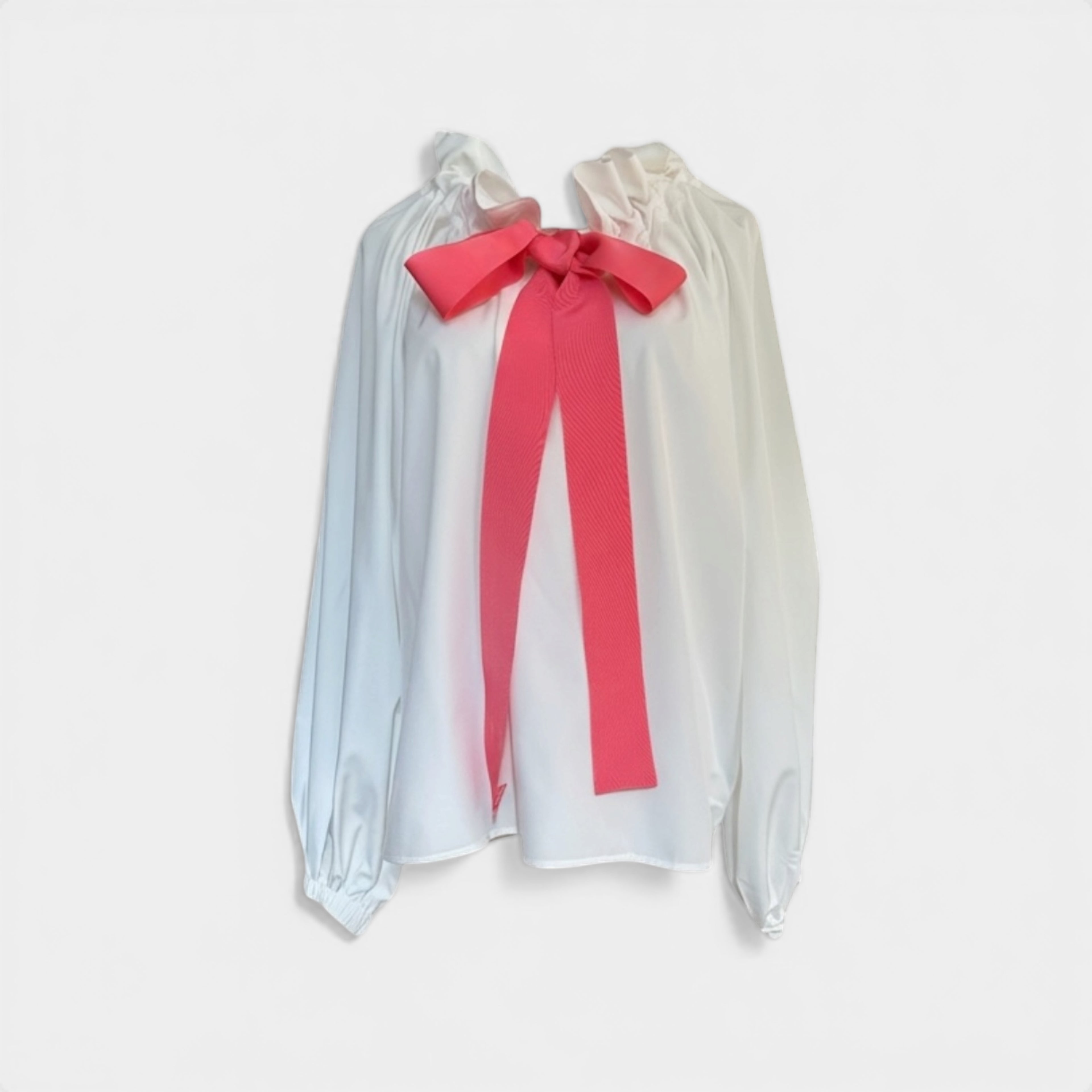The White & Pink Bow Blouse | Elegant Women’s Blouse | The Cotswolds Daughter