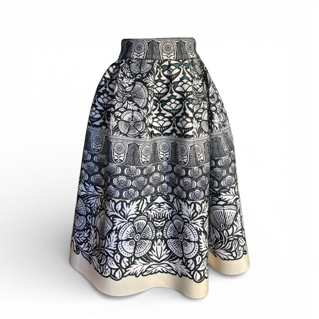 Maje neoprene skirt The Cotswolds Daughter
rare Paris designer skirt women
structured neoprene skirt women
editorial Maje skirt styling
