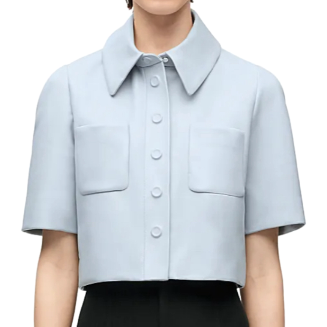 Loewe Leather Cartoon Shirt The Cotswolds Daughter
rare lambskin Loewe shirt women
pink blue leather designer shirt
collectible Loewe statement shirt