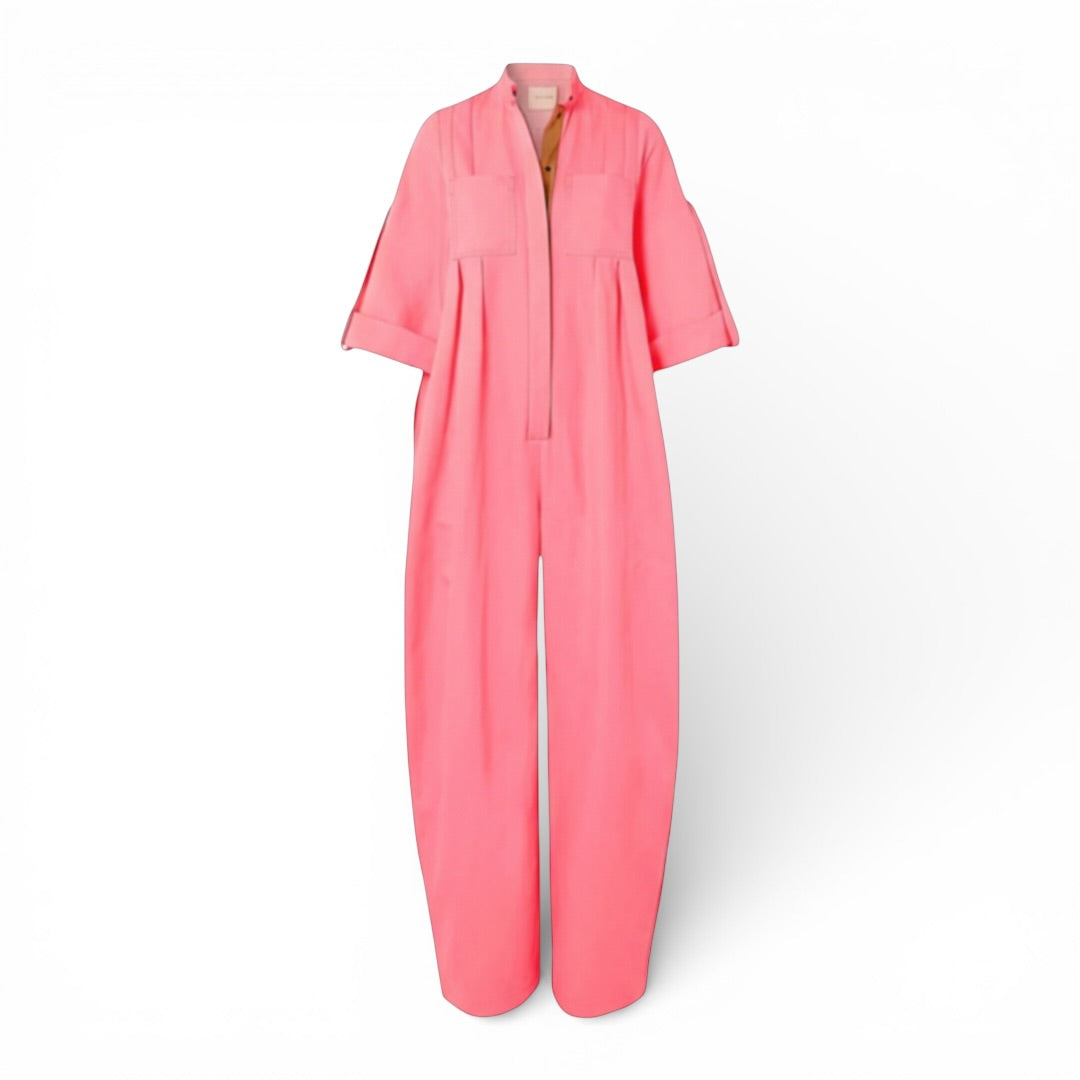 Roksanda candy pink jumpsuit The Cotswolds Daughter
Roksanda Dario wide leg jumpsuit
designer pink jumpsuit women
editorial wide leg jumpsuit